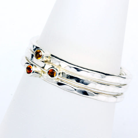 Stack Ring ~ Citrine Silver