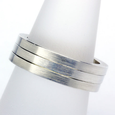 Stack ring ~ Flat Satin Silver