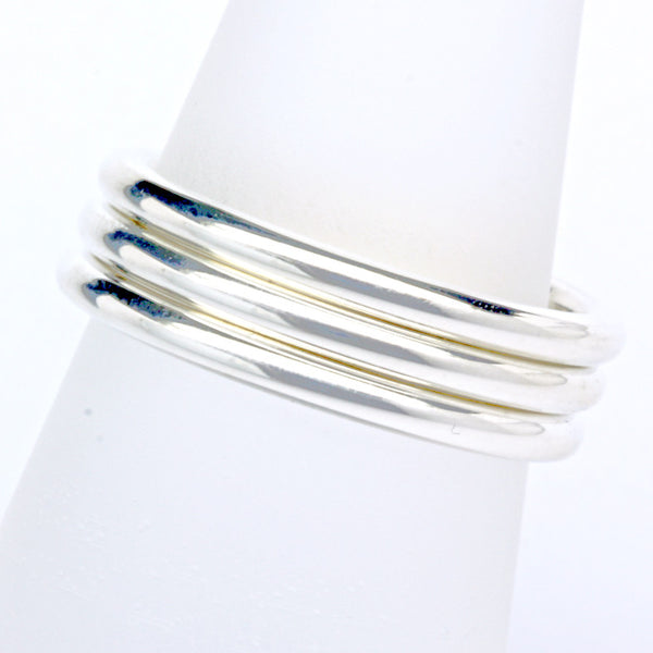 Stack ring ~ Halo Shiny Silver