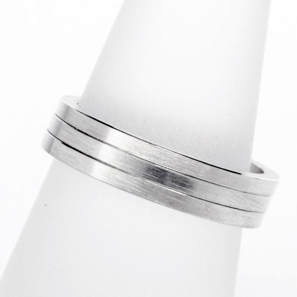 Stack ring ~ Skinny Satin Silver