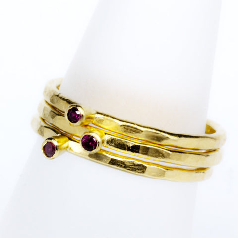 Stack Ring ~ Ruby Gold Vermeil