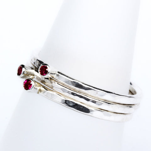 Stack Ring ~ Ruby Silver