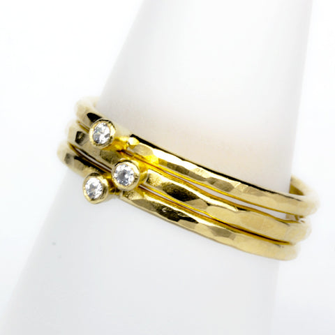 Stack Ring ~ Crystal Gold Vermeil