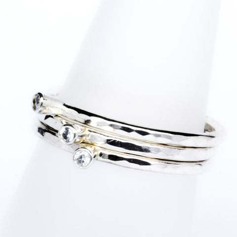 Stack Ring ~ Chrystal Silver